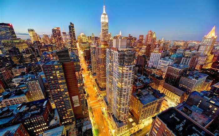 Эмпайр Стейт Билдинг в Нью-Йорке, городские ночь HD обои #10