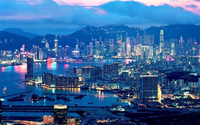 Городской пейзаж красивые обои HD Гонконга #17