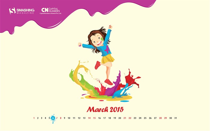 Март 2015 Календарь обои (2) #6