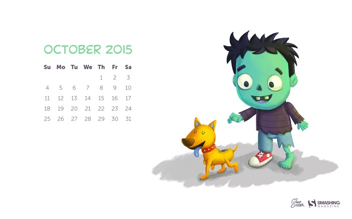 Октябрь 2015 календарный обои (2) #7