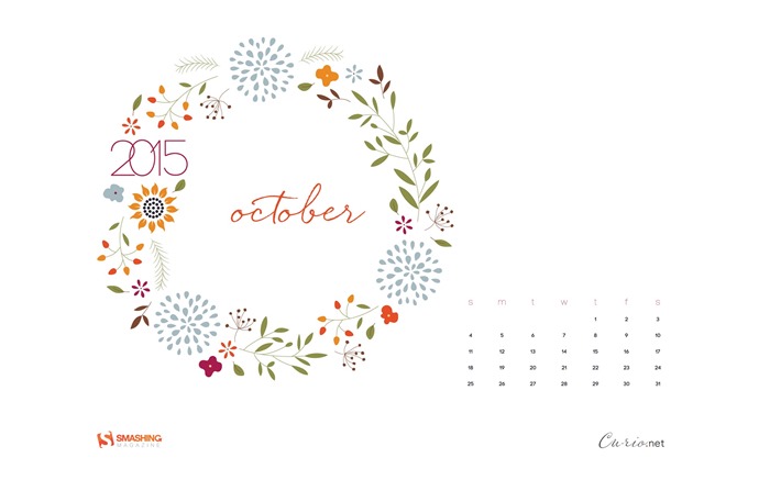 Октябрь 2015 календарный обои (2) #11