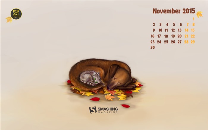 Ноябрь 2015 Календарь обои (2) #11