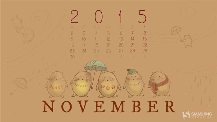 Ноябрь 2015 Календарь обои (2) #17