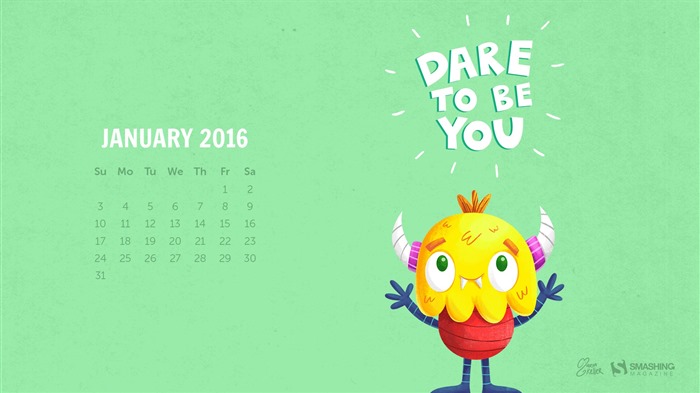 Январь 2016 календарный обои (2) #9