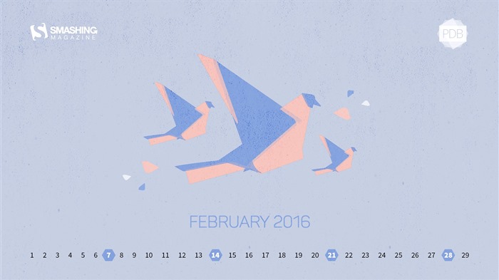 Февраль 2016 Календарь обои (2) #2