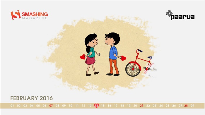 Февраль 2016 Календарь обои (2) #18