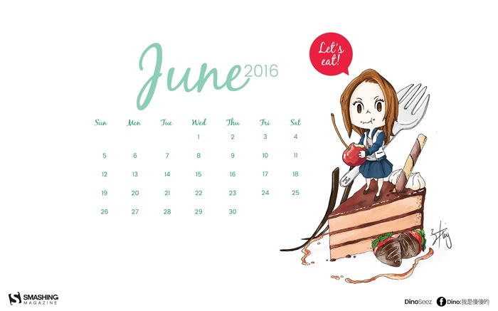 Июнь 2016 обои календарь (2) #13