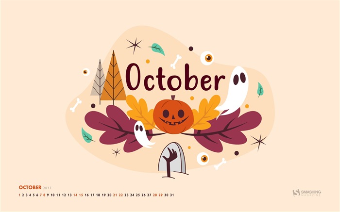 Октябрь 2017 календарь обои #1