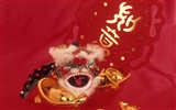 Čína Vítr slavnostní červená tapeta #22
