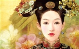 Fond d'écran Peinture Qing dynastie des femmes #8