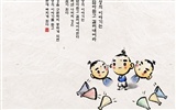 South Korea ink wash cartoon wallpaper #24