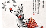 South Korea ink wash cartoon wallpaper #35