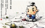 South Korea ink wash cartoon wallpaper #49