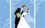 ベクトルの壁紙の結婚式の花嫁 (1)