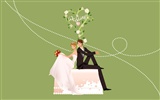 ベクトルの壁紙の結婚式の花嫁 (2) #45016