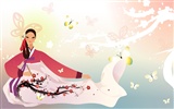 韓国人女性 (2) のベクトルの壁紙 #19