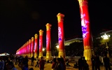 La Plaza de Tiananmen colorida noche (obras barras de refuerzo) #2