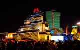 La Plaza de Tiananmen colorida noche (obras barras de refuerzo) #3