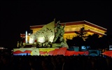 La Plaza de Tiananmen colorida noche (obras barras de refuerzo) #24
