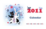 Année du papier peint Rabbit calendrier 2011 (2)