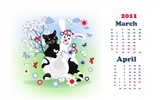 Год Кролика 2011 календарь обои (2) #16