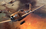 空中飛行的軍用飛機 精美繪畫壁紙 #6