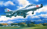 군용 항공기 비행 절묘한 그림 월페이퍼 #9