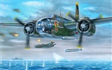 空中飛行的軍用飛機 精美繪畫壁紙 #13