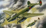 空中飛行的軍用飛機 精美繪畫壁紙 #19