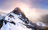 Windows 8 official panoramic wallpaper, waves, forests, majestic mountains