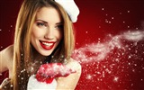 La Navidad hermosa chica HD papel tapiz (2)