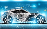 Kapky vody stříkající, krásné auto kreativní design tapety #5