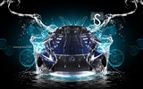 Water drops splash, beautiful car creative design wallpaper #14