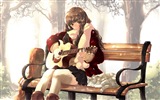 音楽ギターアニメの女の子HDの壁紙 #5