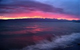 日落之后，奥赫里德湖，Windows 8 主题高清壁纸1