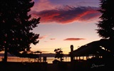 日落之後，奧赫里德湖，Windows 8 主題高清壁紙 #11