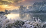 겨울, 눈, 산, 호수, 나무, 도로의 HD 배경 화면 #8