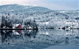Зима, снег, горы, озера, деревья, дороги HD Обои #11