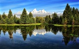 Nubes Montañas de agua naturales de belleza fondos de pantalla paisaje HD