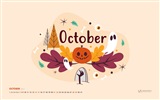 Fondo de pantalla de calendario de octubre de 2017